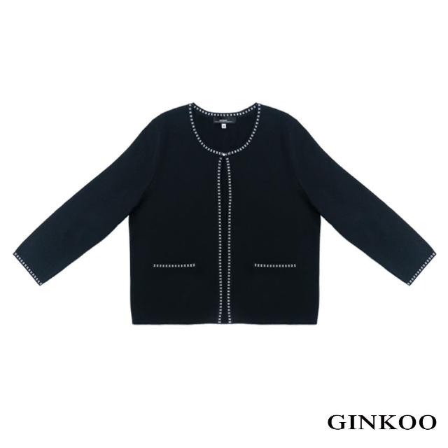 【GINKOO 俊克】圓領針織外套