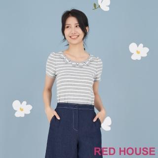 【RED HOUSE 蕾赫斯】俏麗蝴蝶結條紋T-shirt(共2色)