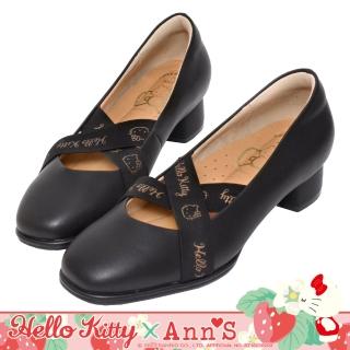 【Ann’S】HELLO KITTY X Ann’S訂製鬆緊帶低跟芭蕾舞娃娃鞋(黑)