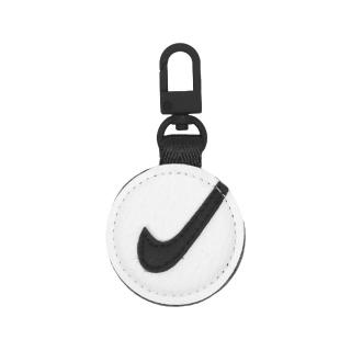 【NIKE 耐吉】鑰匙圈 Premium Tag Fob 白 黑 磁扣 Air Tag 皮革 勾勾 荔枝皮(N100973703-6OS)