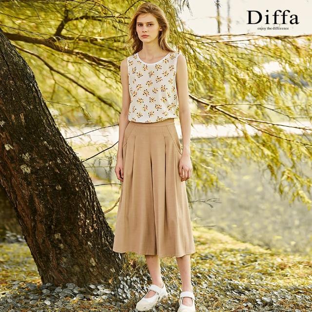 【Diffa】時尚美型打褶長寬褲-女