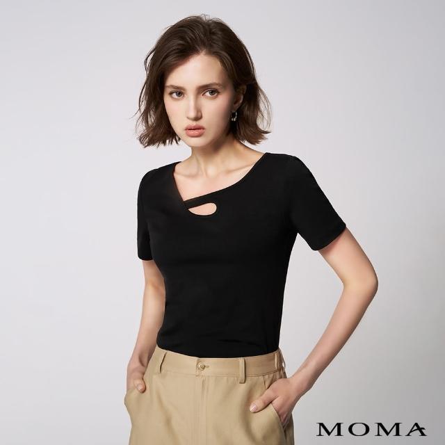 【MOMA】簡約挖洞短袖上衣(黑色)