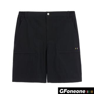 【GFoneone】男開襟機能剪接短褲-黑(男短褲)
