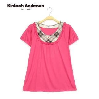 【Kinloch Anderson】格紋荷葉層次風短袖上衣 金安德森女裝(KA0385328)