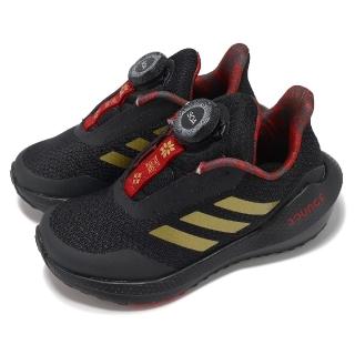 【adidas 愛迪達】慢跑鞋 EQ21 Run CNY Boa K 中童 黑 紅 新年 農曆年 小朋友 運動鞋 愛迪達(GX3175)