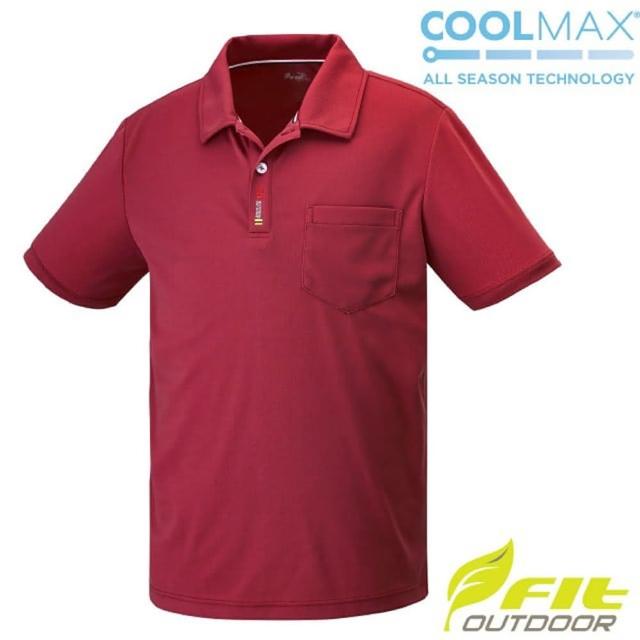 【FIT】男 Coolmax POLO領短袖上衣.POLO衫.吸濕排汗衣.運動休閒衫(PS1104-28 焦糖色)