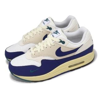【NIKE 耐吉】休閒鞋 Air Max 1 男鞋 女鞋 白 藍 Athletic Department 經典 運動鞋(FQ8048-133)