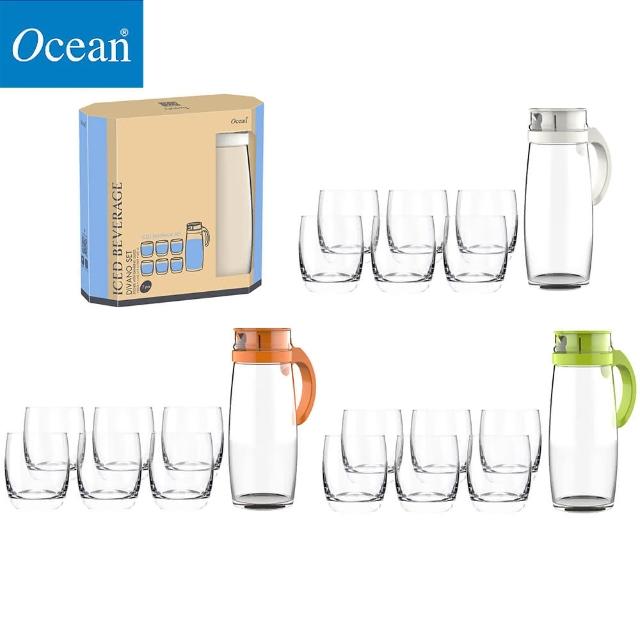 【Ocean】一壺六杯禮盒組 三款顏色任選(玻璃杯 玻璃壺 玻璃杯禮盒 壺杯)