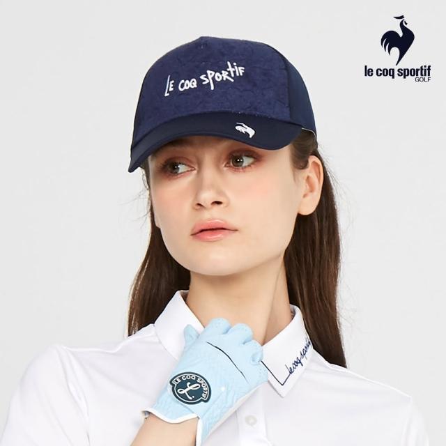 【LE COQ SPORTIF 公雞】高爾夫系列 網路獨家 女款藏青色愛心浮雕手繪LOGO高機能棒球帽 QLT0J104
