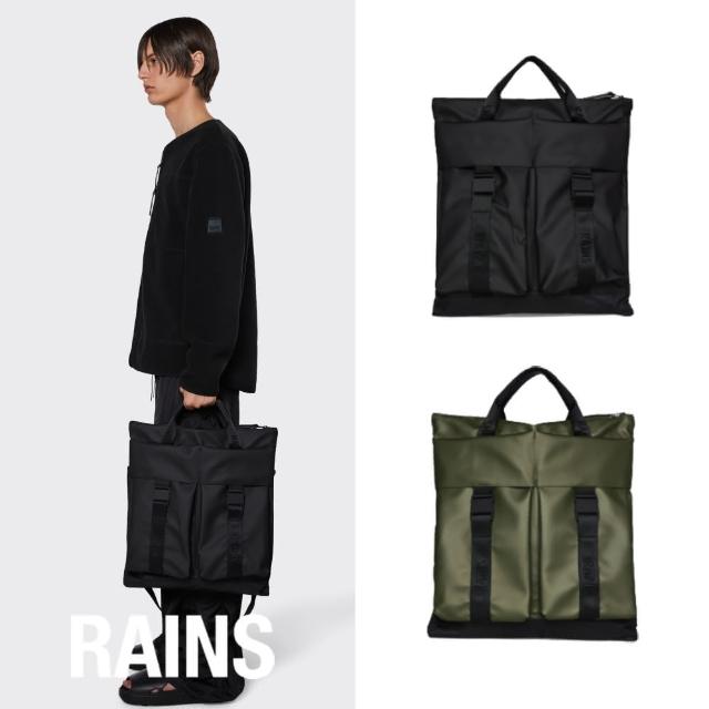 【RAINS官方直營】Trail Tote Bag LOGO織帶基本款防水休閒托特包(兩色可選)