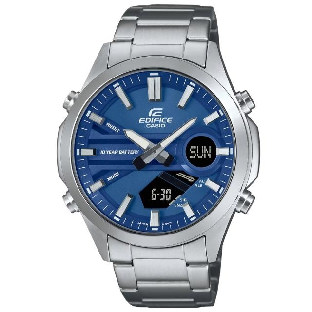 【CASIO 卡西歐】EDIFICE 長效電池壽命 運動風雙顯腕錶 禮物推薦 畢業禮物(EFV-C120D-2A)