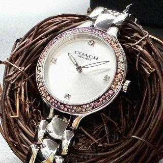【COACH】COACH蔻馳女錶型號CH00203(銀白色錶面銀錶殼銀色精鋼錶帶款)