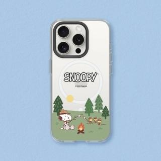 【RHINOSHIELD 犀牛盾】iPhone 14系列 Clear MagSafe兼容 磁吸透明手機殼/史努比-露營趣(Snoopy)