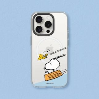 【RHINOSHIELD 犀牛盾】iPhone 15系列 Clear MagSafe兼容 磁吸透明手機殼/史努比-溜滑梯(Snoopy)