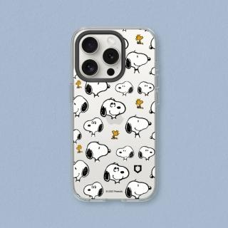 【RHINOSHIELD 犀牛盾】iPhone 15系列 Clear透明防摔手機殼/史努比-Sticker-Snoopy&胡士托(Snoopy)