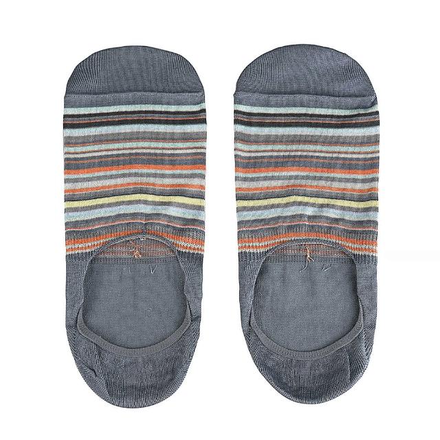 【Paul Smith】PAUL SMITH條紋設計棉質混訪船型襪(灰/多色)