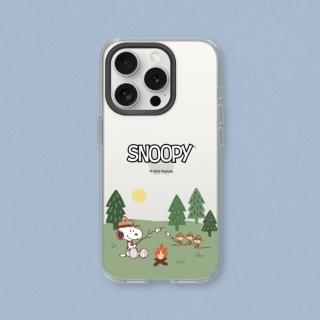 【RHINOSHIELD 犀牛盾】iPhone 15系列 Clear透明防摔手機殼/史努比-露營趣(Snoopy)