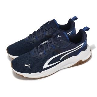【PUMA】慢跑鞋 Stride 男鞋 藍 白 麂皮 皮革 緩衝 運動鞋(389422-15)