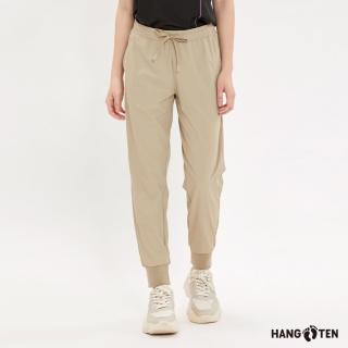 【Hang Ten】女裝-恆溫多功能-JOGGER FIT四面彈涼感吸濕快乾鬆緊束口褲(卡其)