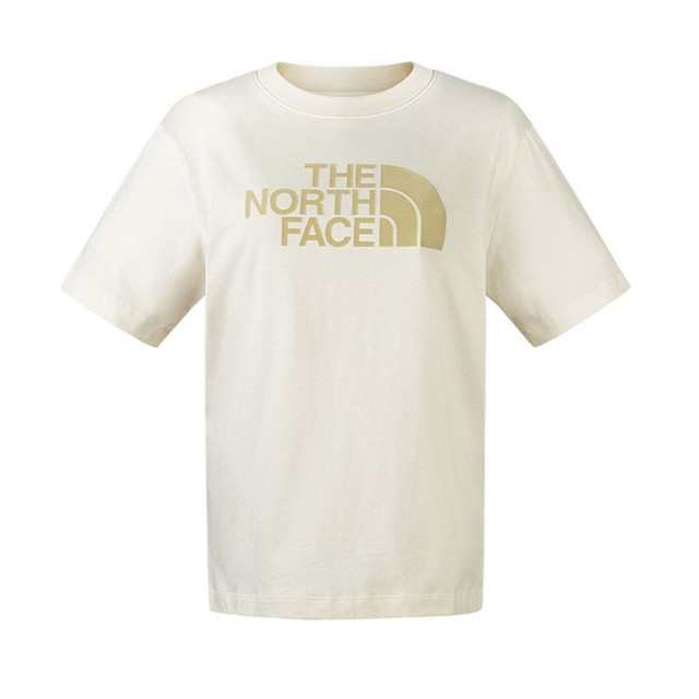 【The North Face】TNF 短袖上衣 休閒 W FLOCKING LOGO SS TEE - AP 女 米白(NF0A88GEQLI)