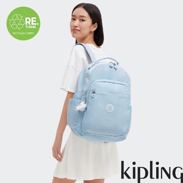 【KIPLING官方旗艦館】溫柔冰霜藍機能手提後背包-SEOUL