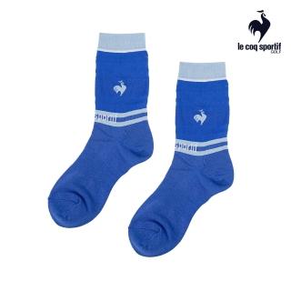 【LE COQ SPORTIF 公雞】高爾夫系列 女款藍色RIJOUME透明感條紋特色短襪 QLT0J007