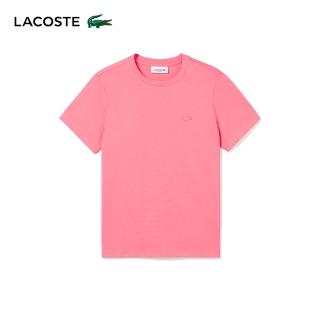 【LACOSTE】母親節首選女裝-常規版型柔軟平紋短袖T恤(桃紅色)