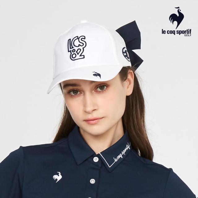 【LE COQ SPORTIF 公雞】高爾夫系列 女款白色時尚立體LOGO可拆式蝴蝶結棒球帽 QLT0J102