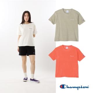 【Champion】官方直營-寬版刺繡毛巾布短袖上衣-女(3色)
