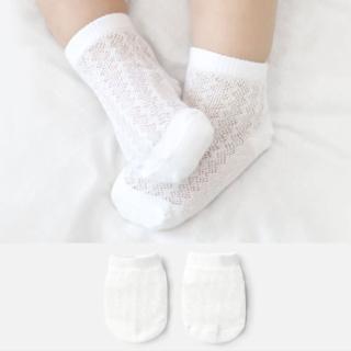 【Merebe】韓國 嬰兒短襪 純白花紋(韓國製 兒童襪子)