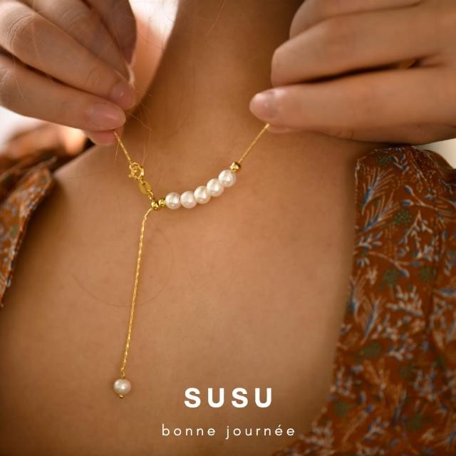 【SU SU】排排珍珠項鍊簡約款(3mm 天然淡水珍珠)