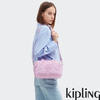 【KIPLING官方旗艦館】夢幻優雅粉紫中型圓筒手提肩背兩用包-BINA M