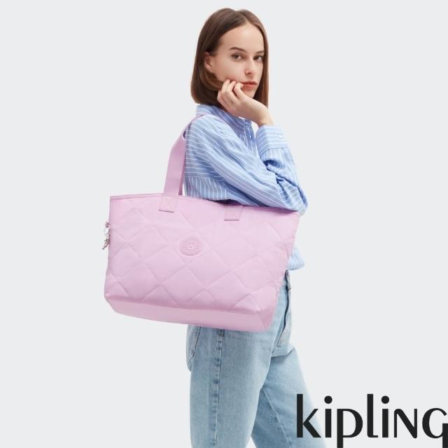 【KIPLING官方旗艦館】夢幻優雅粉紫手提內夾層托特包-COLISSA