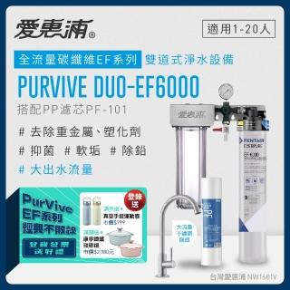 【EVERPURE 愛惠浦】PURVIVE Duo-EF6000生飲級兩道式廚下型淨水器(前置PP過濾)