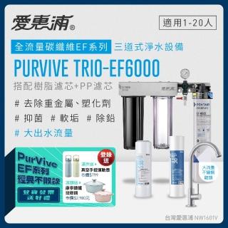 【EVERPURE 愛惠浦】PURVIVE Trio-EF6000生飲級三道式廚下型淨水器(前置樹脂軟水+PP過濾)