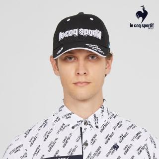 【LE COQ SPORTIF 公雞】高爾夫系列 網路獨家 男款黑色簡約防曬抗UV可調節棒球帽 QGT0J140