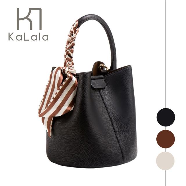 【KaLala】法式經典 優雅兩用手提斜背小牛皮水桶包