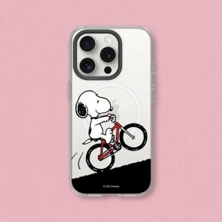 【RHINOSHIELD 犀牛盾】iPhone 14系列 Clear MagSafe兼容 磁吸透明手機殼/史努比-騎腳踏車(Snoopy)