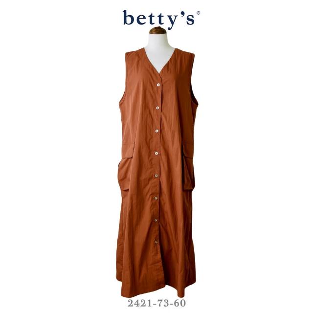 【betty’s 貝蒂思】側邊口袋排釦無袖長洋裝(共二色)