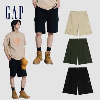 【GAP】男裝 工裝短褲-黑色(884891)