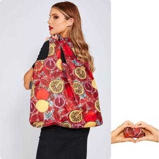 【ENVIROSAX】折疊環保購物袋─非洲時尚 紅寶石