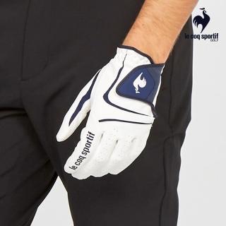 【LE COQ SPORTIF 公雞】高爾夫系列 男款白色UPF50防曬左手用專業高爾夫手套 QGT0J700