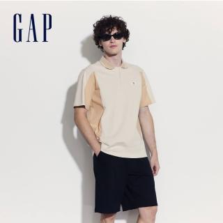 【GAP】男裝 純棉短袖POLO衫 厚磅密織水洗棉系列-淺灰色(877412)