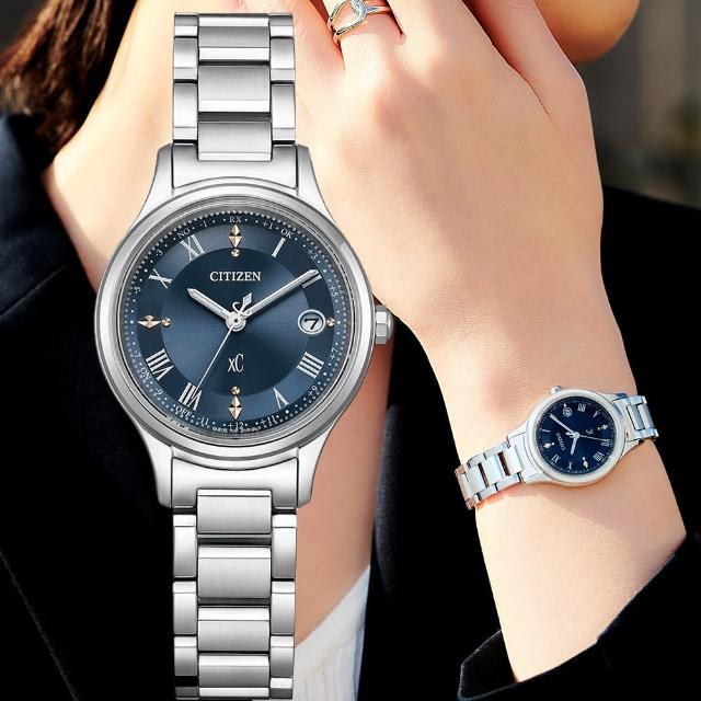 【CITIZEN 星辰】xC系列 電波對時 鈦金屬 光動能時尚腕錶(ES9490-61L)
