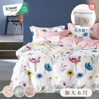 【BELLE VIE】台灣製 100%純天絲 加大床包兩用被四件組(贈洗衣袋*1)
