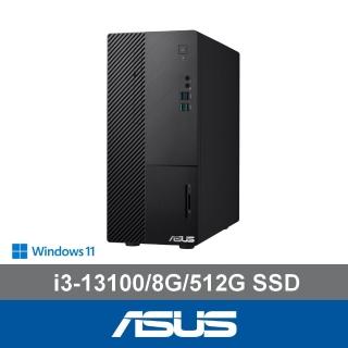 【ASUS 華碩】24型螢幕組★i3 四核電腦(i3-13100/8G/512G SSD/W11/H-S500ME-313100004W)