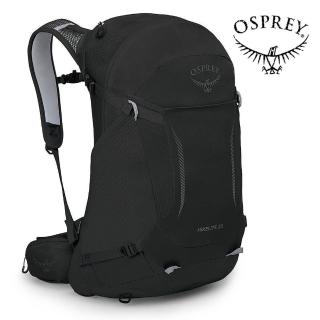 【Osprey】Hikelite 28 輕量網架背包 附防水套 黑色(登山背包 健行背包 多功能背包 運動背包)