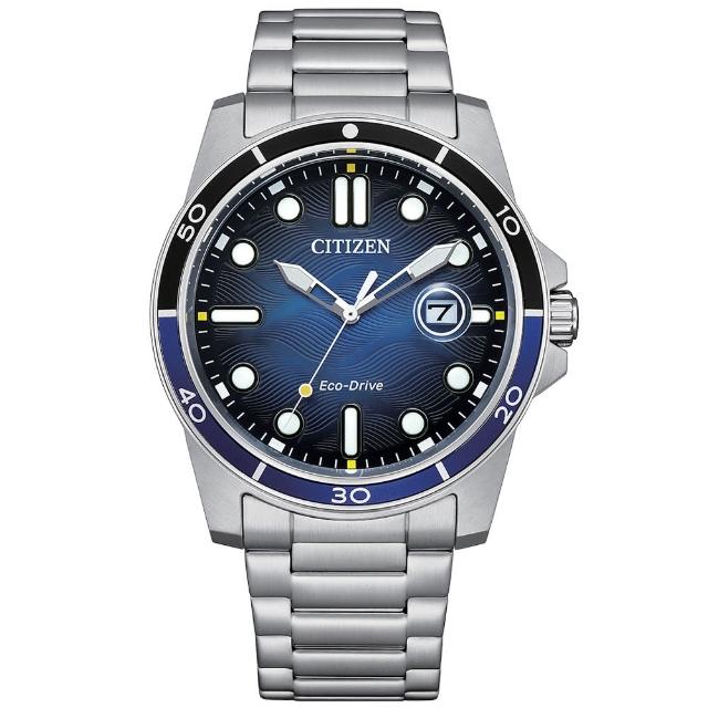 【CITIZEN 星辰】GENTS系列 水波紋時尚光動能腕錶/41.5mm(AT8267-86X)