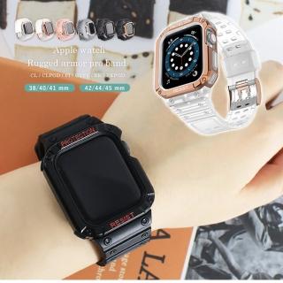 【日本LIZDAYS】Apple Watch錶帶透明黑色玫瑰金金屬邊框錶框(支援全尺寸1/2/3/4/5/6/7/8/9/SE/Ultra)