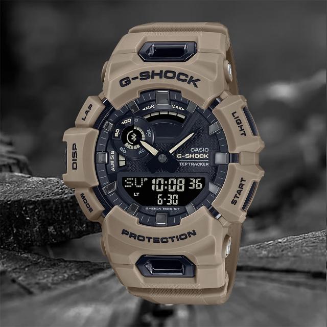 【CASIO 卡西歐】G-SHOCK 運動生活藍芽多功能手錶-卡其(GBA-900UU-5A)